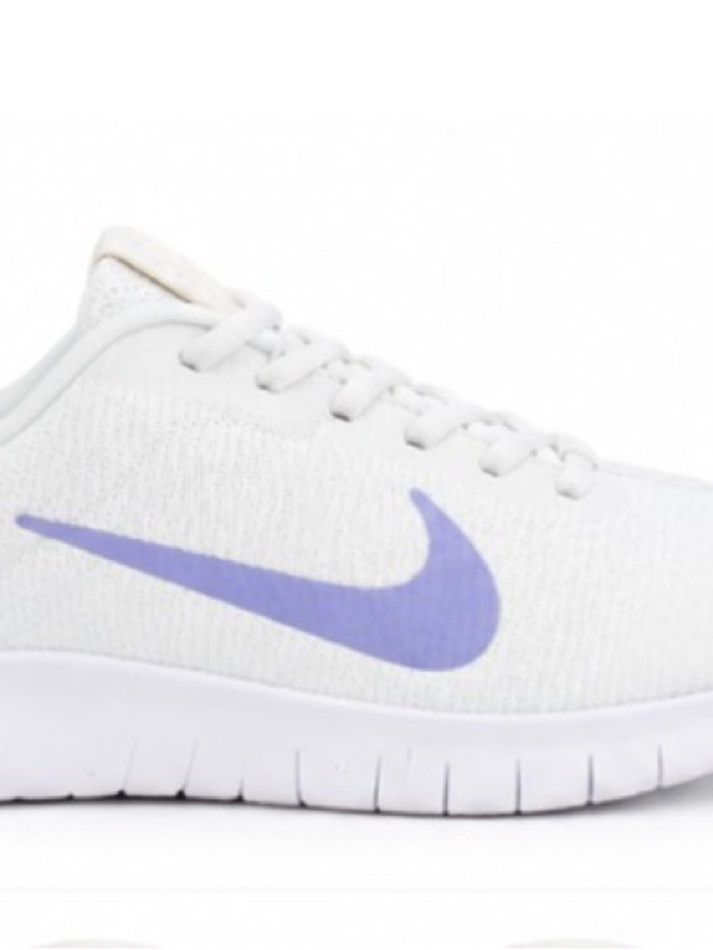 Nike Women’s White Sneakers with Lavender Swoosh